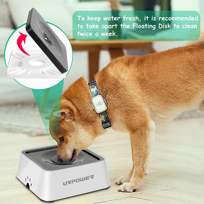 2.5L Dog Water Bowl 85Oz Large Capacity Dog Bowls No Spill Pet Water Dispenser for Messy Drinkers Splash Proof Slow Feeder Vehicle Carried Travel Bowl for Dogs, Cats &Pets