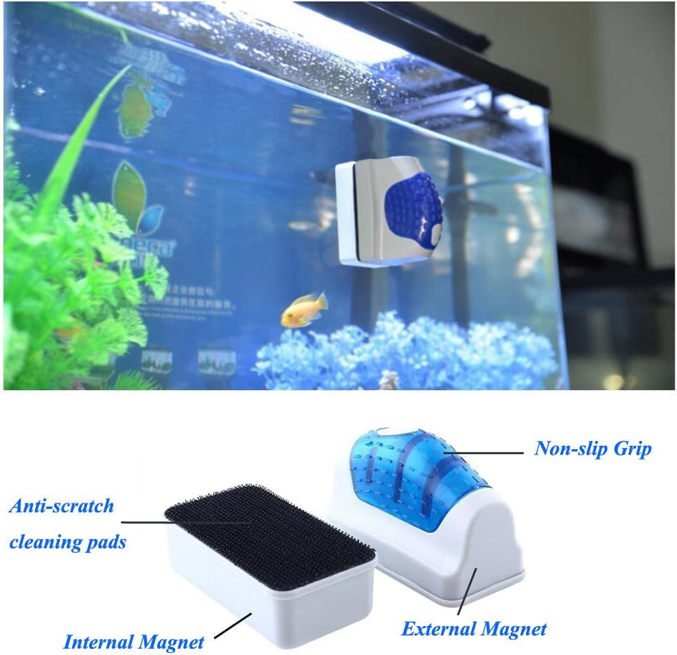 Magnetic Glass Algae Scraper and Aquarium Cleaner for Tanks up to 30 Gallons