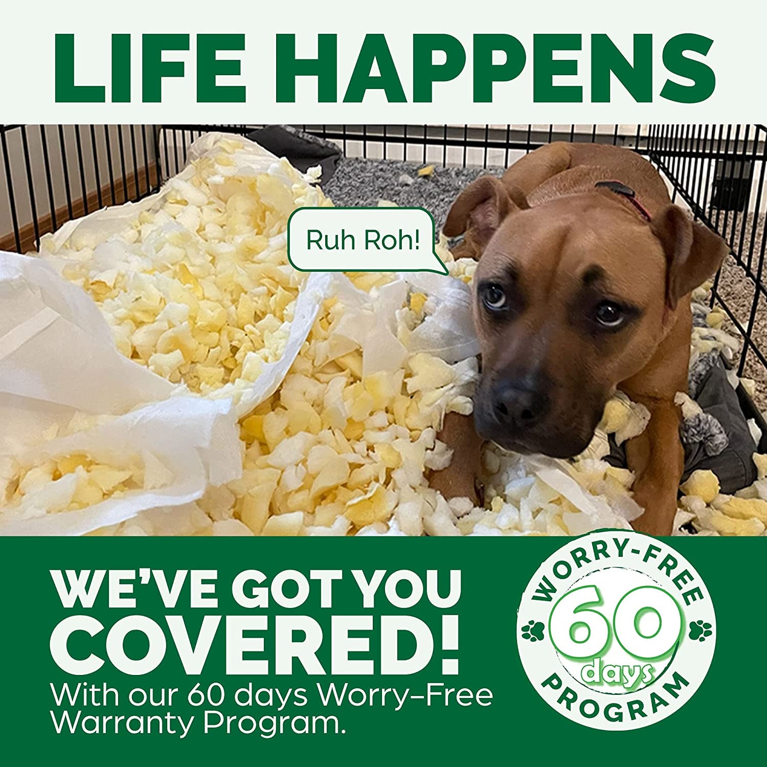 Orthopedic Dog Bed for Large Dogs W/ Removable Bolsters & Washable Cover, for Dogs up to 95 Lbs - Plush & Suede Sofa - Almondine, Jumbo/Xl