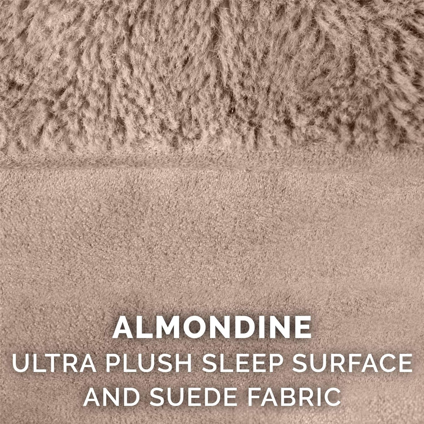 Orthopedic Dog Bed for Large Dogs W/ Removable Bolsters & Washable Cover, for Dogs up to 95 Lbs - Plush & Suede Sofa - Almondine, Jumbo/Xl