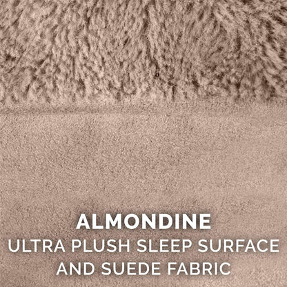 Orthopedic Dog Bed for Large Dogs W/ Removable Bolsters & Washable Cover, for Dogs up to 95 Lbs - Plush & Suede Sofa - Almondine, Jumbo/Xl